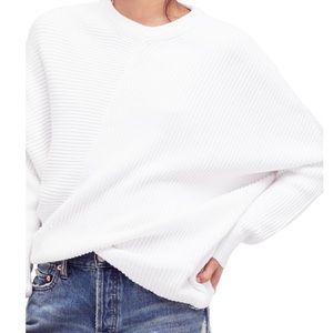 Free People Asymmetrical Ribbed Sweater